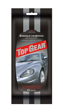 Салфетки TopGear влажные для стекол, зеркал, фар 30 шт 48038