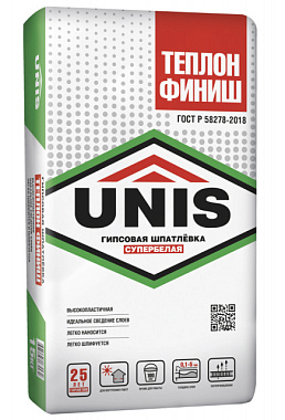 Шпатлевка Юнис Теплон финишная гипсовая супербелая 15 кг***