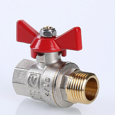 Кран шаровой Valtec Base рукоятка бабочка 1/2" вн.-нар. VT.218.N.04