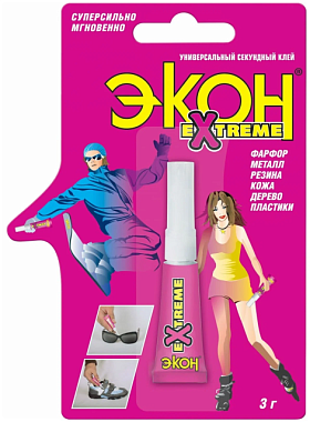Клей-гель Экон Экстрим секундный универсальный на м/к 3 гр 1304285