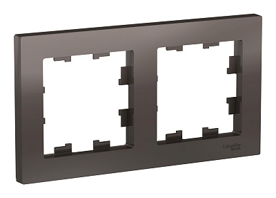 Рамка Systeme Electric Atlasdesign двухпостовая универсальная мокко ATN000602