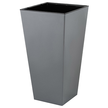 Горшок InGreen London Cube для цветов c дренажной вставкой вулканический серый 19,4 л IG780310026