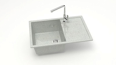 Мойка Marrbaxx прямоугольная с крылом глянцевая светло-серый 750*505*218 Z161 Q10