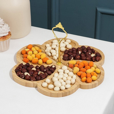 Менажница Доляна Вертиго бамбук 25*25см 7398566*