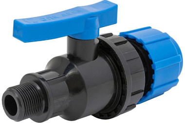 Кран Политэк ТПК-Аква шаровой компрессионный ВР разъемный d 20 х 3/4" 554222034