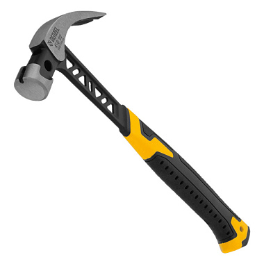 Молоток-гвоздодер Denzel цельнокованый боек с магнитом обрезин рукоятка 450 г 10466