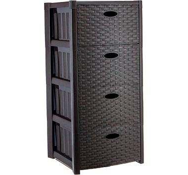 Комод Idea Стиль Ротанг 4 секции Коричневый ротанг М 2736