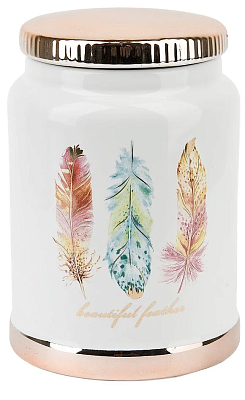 Банка для сыпучих продуктов Nouvelle Home Перья d=9,5 см h=14,5 см v=750 мл 1750184