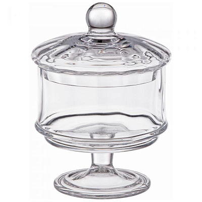 Вазочка Alegre Glass на ножке с крышкой 10*16 см 337-062