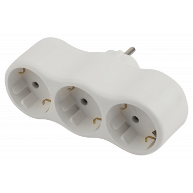 Разветвитель Эра электрический SPx-3e-W на 3 розетки с заземлением 16А белый