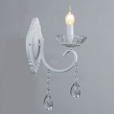 Бра Росток NH4918/1W WT белый/хрусталь 1*40W Е14 h390 988018120***