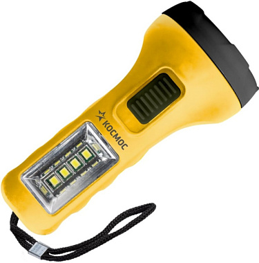 Фонарь Космос KOS119B ручной IP42 1*R6 АА 25м ABS желтый ремешок 830530
