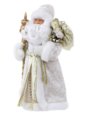 Фигурка Феникс-Презент Дед Мороз в золотистой шубке 15,5*8,5*31,5 см 90702