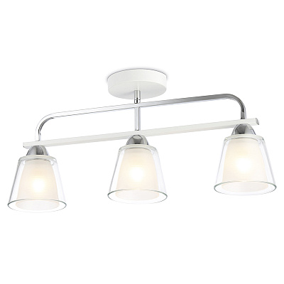 Люстра Ambrella TR303233/3 WH/CH/CL/FR бел/хром/про/бел мат E27*3 max 60W 550*120*250