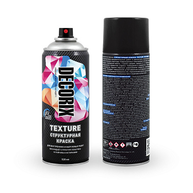 Аэрозоль Decorix Texture краска структурная черный текстурный 520 мл 0148-02 DX