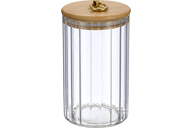 Банка Regent Inox Linea Torre стеклянная с бамбуковой крышкой 800 мл 93-HO-TO-01-800
