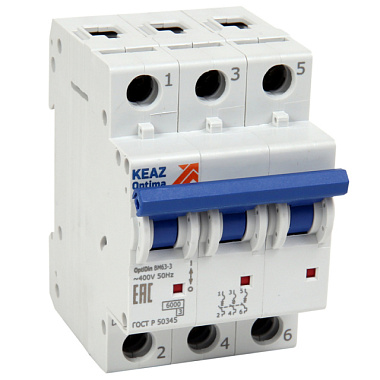 Выключатель КЭАЗ OptiDin BM63-3C32-УХЛ3 Новый автоматический модульный 260796