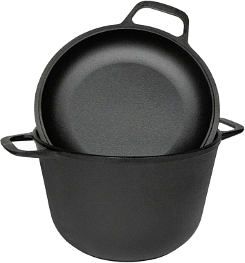 Кастрюля Гардарика чугунная с крышкой-сковородой чугунной 6 л 24 см 1306-4