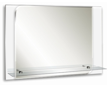 Зеркало Серебряные зеркала Венеция с полкой 74*50 см