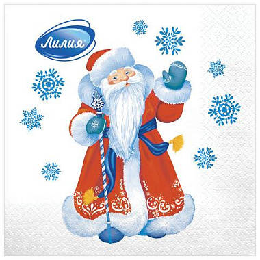 Салфетки Лилия НГ Морозко 2-х слойные 33*33 см 20 л 1527