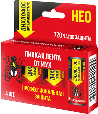 Липкая лента Дихлофос НЕО для мух комплект 4 шт