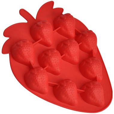 Форма Regent Inox Silicone для льда Клубничка 15,8*13*2,3 см 93-SI-FO-16.16