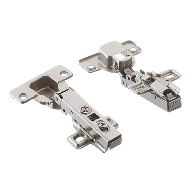 Петля мебельная Element click накладная с доводчиком 110° с ответной планкой белый цинк 2 шт