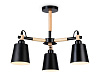 Люстра Ambrella TR82206/3 BK/LWD черный/светлое дерево E27/3 max 40W D560*430