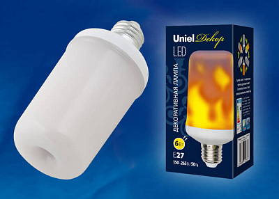 Лампа светодиодная Uniel эффект пламени 3 реж E27 6W 135*65 LED-L60-6W/FLAME/E27/FR