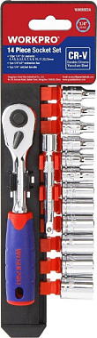 Набор головок Workpro торцевых 1/4" 14 шт WP202556