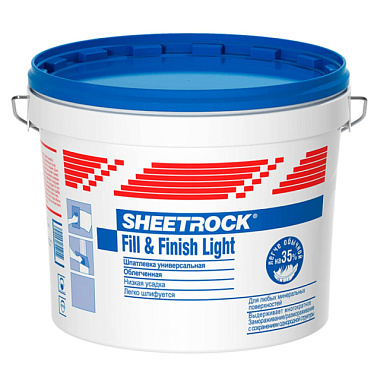 Шпаклевка Danogips SheetRock Fill&Finish Light универсальная готовая 10 л 12,3 кг